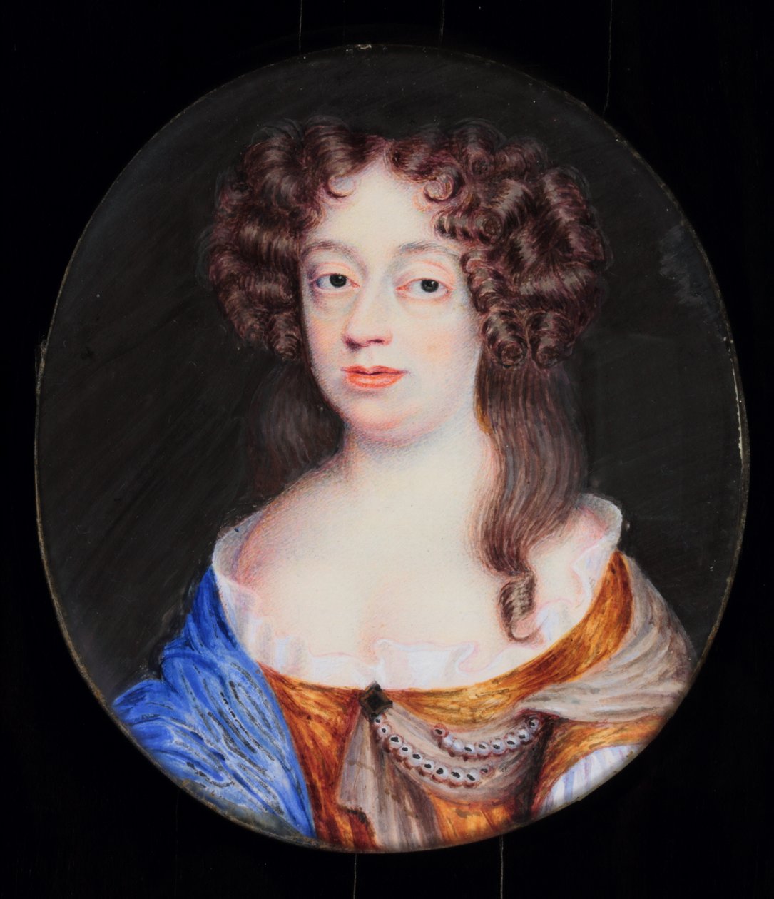 Frances Pierrepont, hertuginne av Newcastle (akvarell på elfenben) av H. Byrne