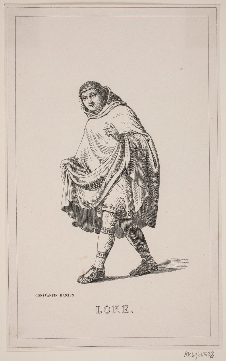 Loke. Illustrasjon for Fabricius 'Historie om Danmark 1, 108. av H. C. Henneberg