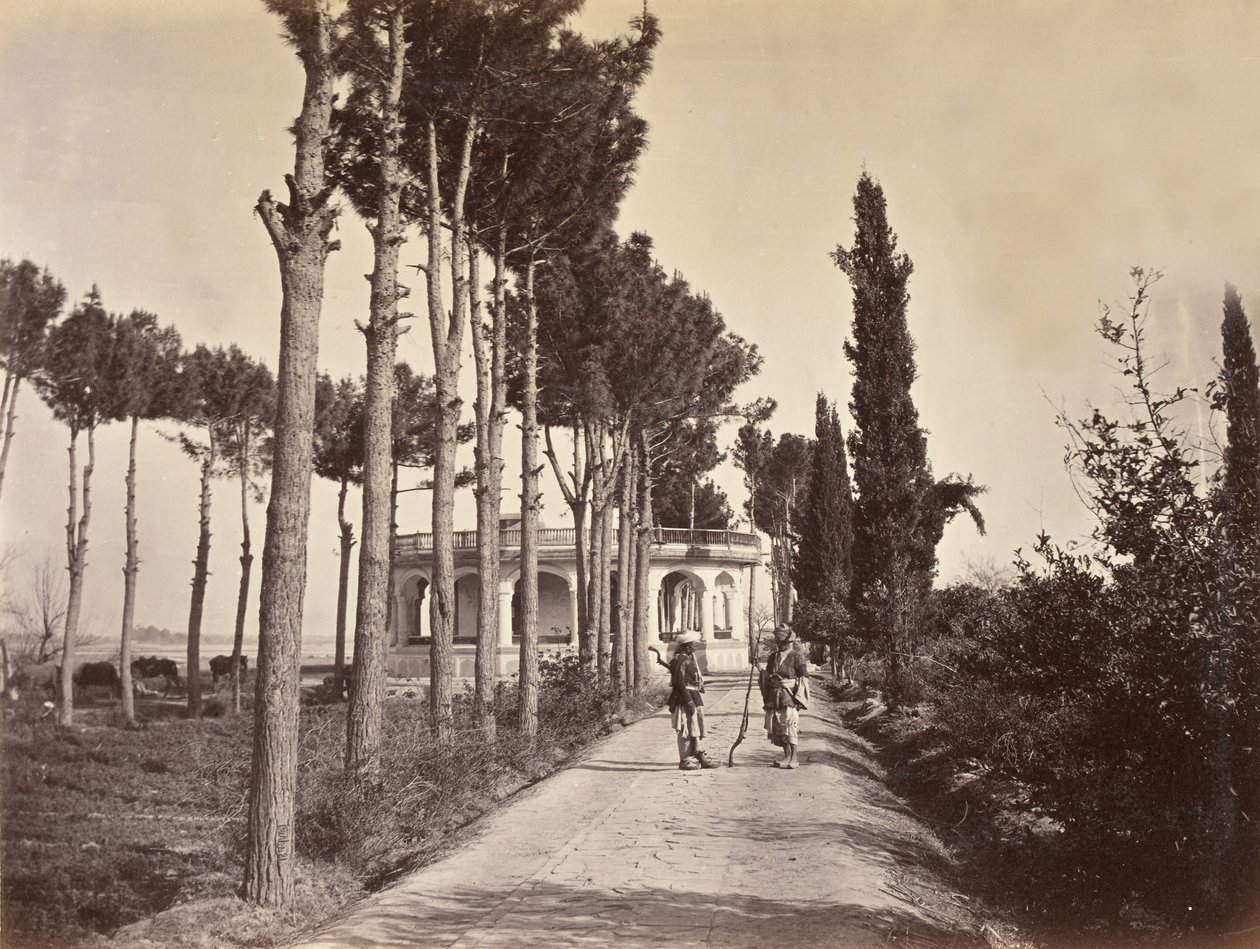 Afghanere i Baburs hager, Jalalabad, 1878 av H. Charuis