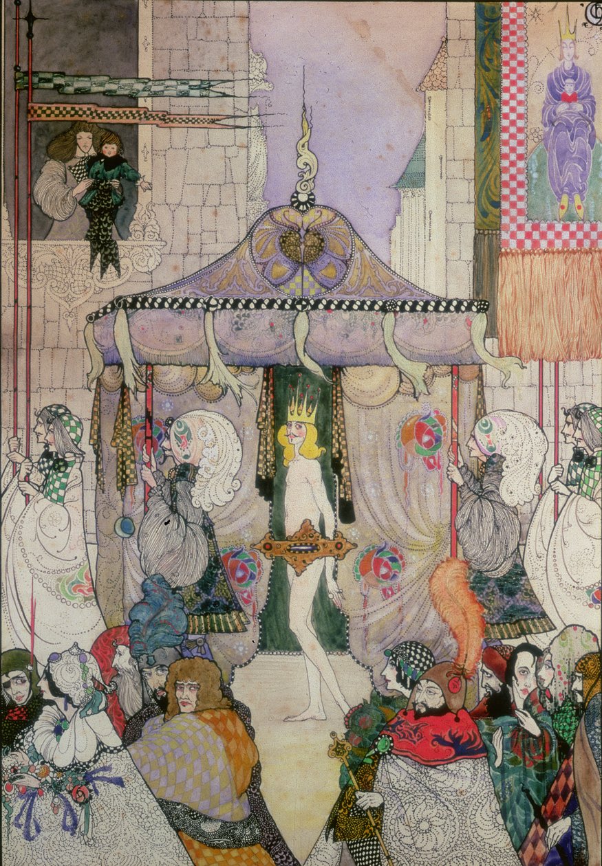 Illustrasjon for The Emperors New Clothes skrevet av Hans Christian Andersen (1805-75) av H. Clarice