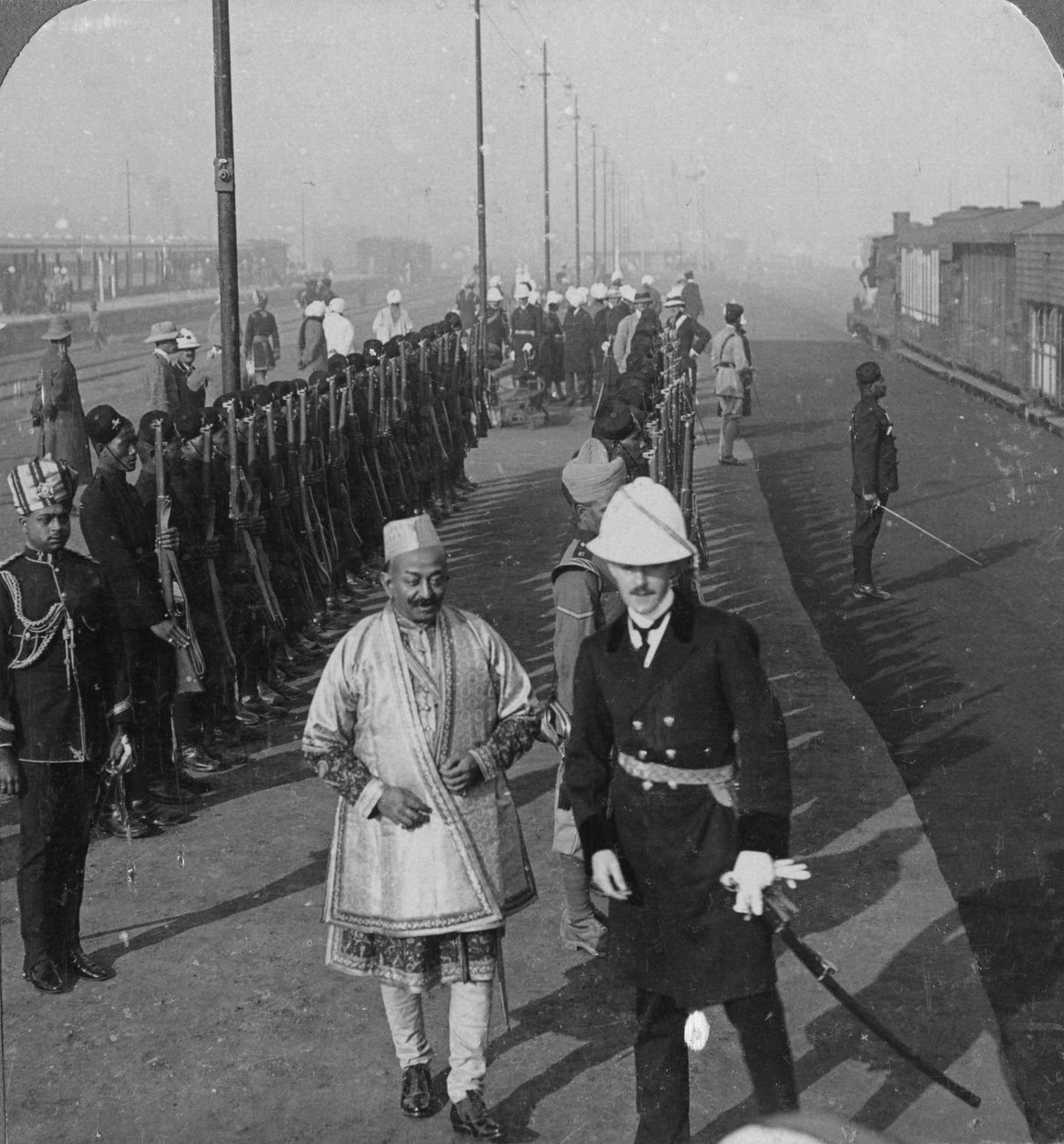Statens ankomst av Maharaja av Benares til Delhi, India, 1912 av H. D. Girdwood