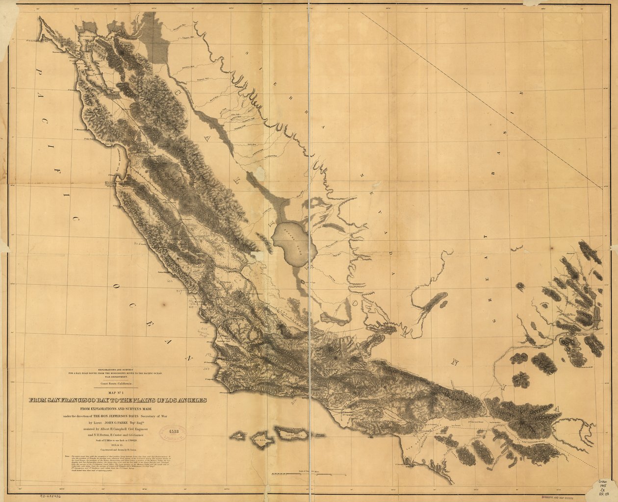 Fra San Francisco Bay til Plains of Los Angeles: fra undersøkelser og undersøkelser av H.; Davis Custer