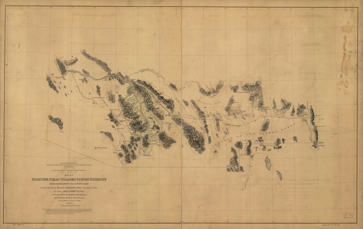 Fra Pimas-landsbyene til Fort Fillmore: fra undersøkelser og undersøkelser av H.; Davis Custer