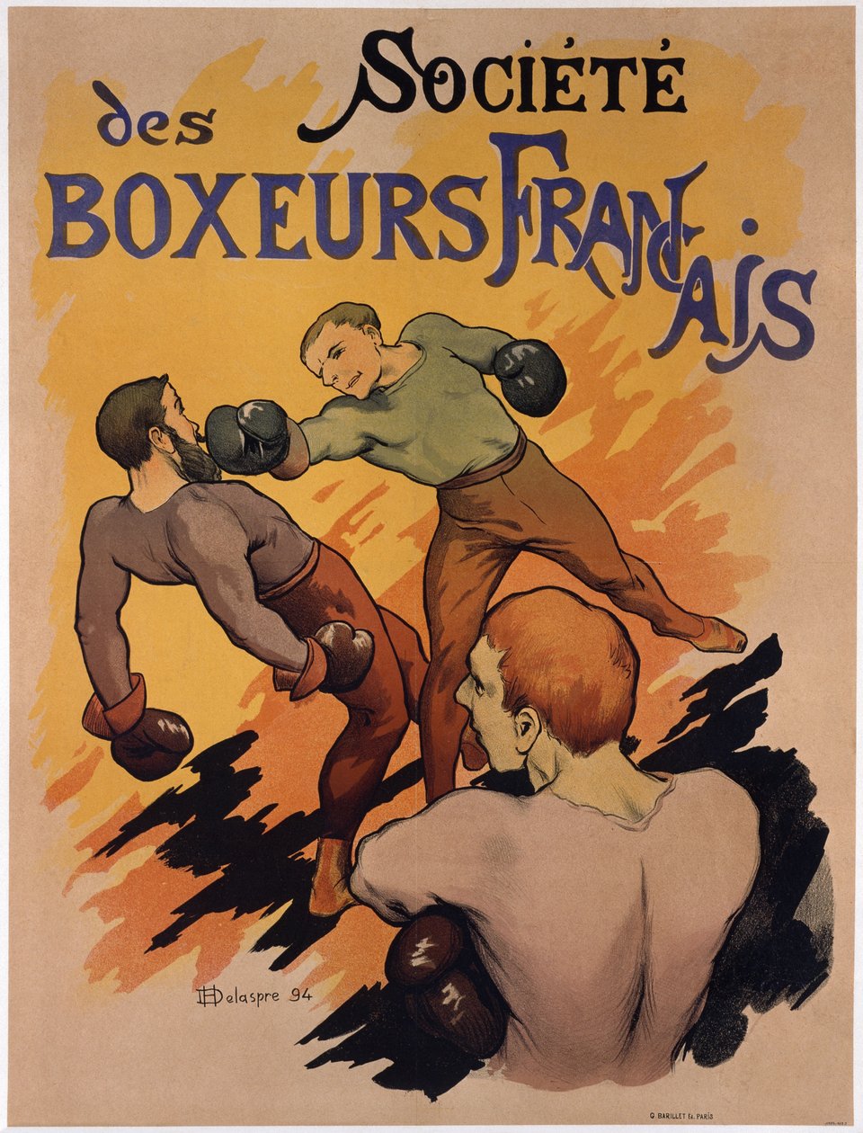 Plakat som reklamerer for Society of French Boxers, 1894 av H. Delaspre