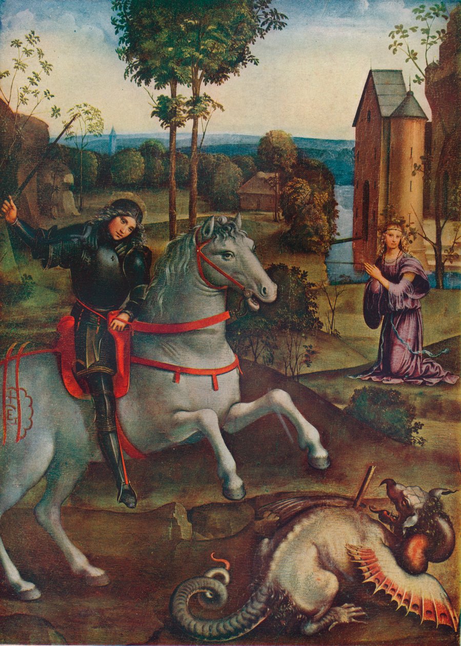 'St. George and the Dragon', c1400-tallet. 1941 av H Granville Fell