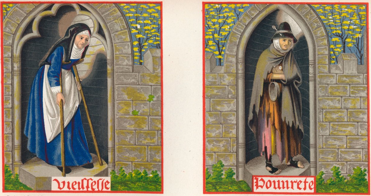 Alderdom og fattigdom, 1400-tallet, 1849. av H. Moulin