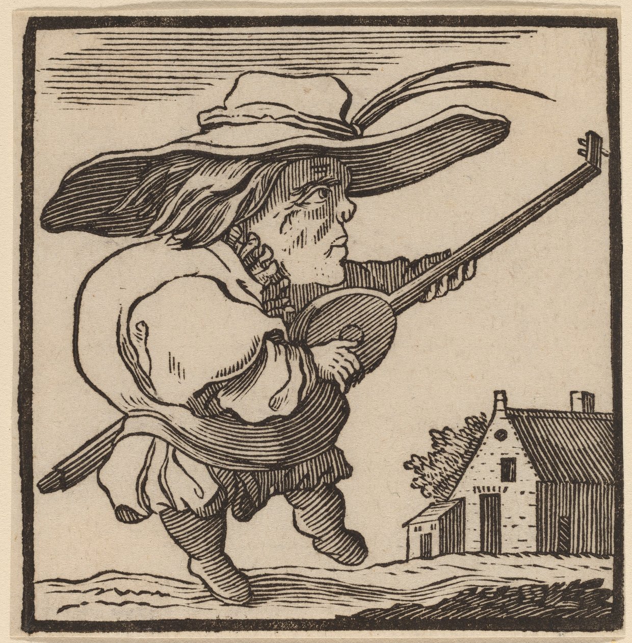 Pukkelrygg spiller en lut av H. Numan after Jacques Callot