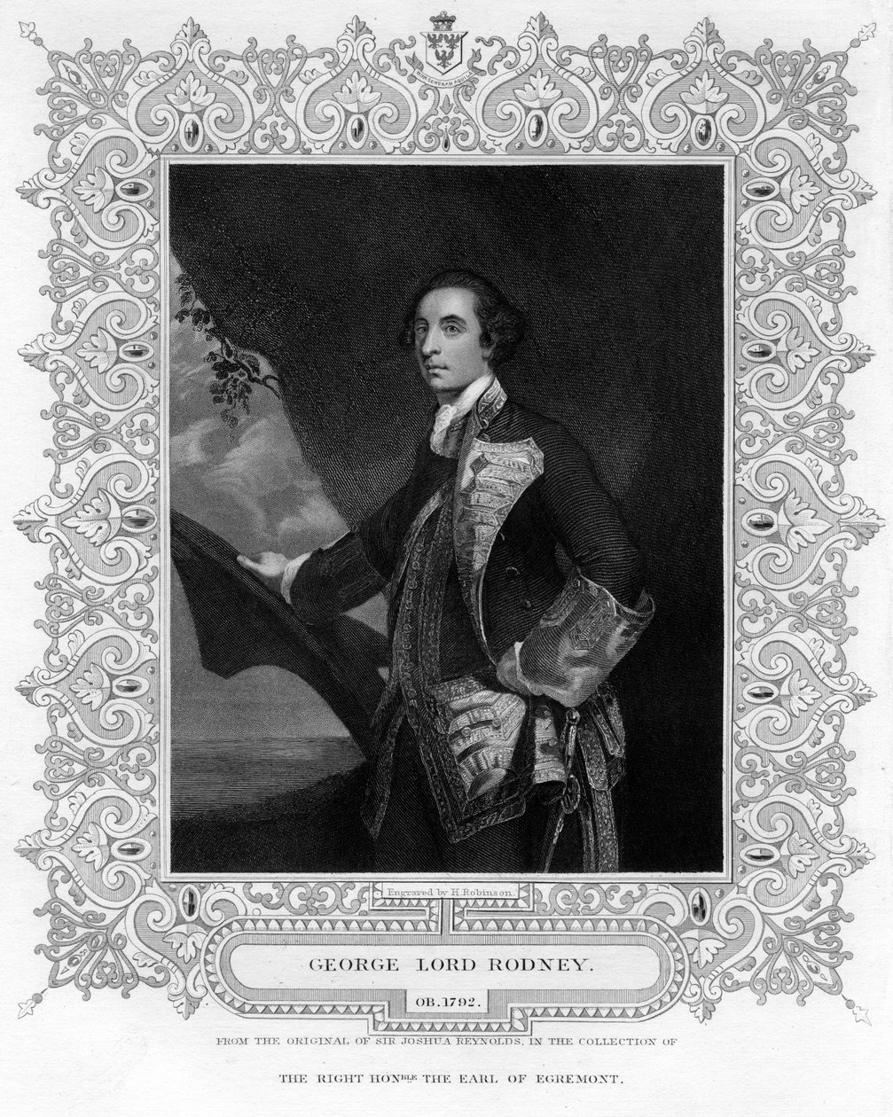 Admiral George Brydges Rodney 1719-1792, 1. baron Rodney, 1800-tallet. av H. Robinson
