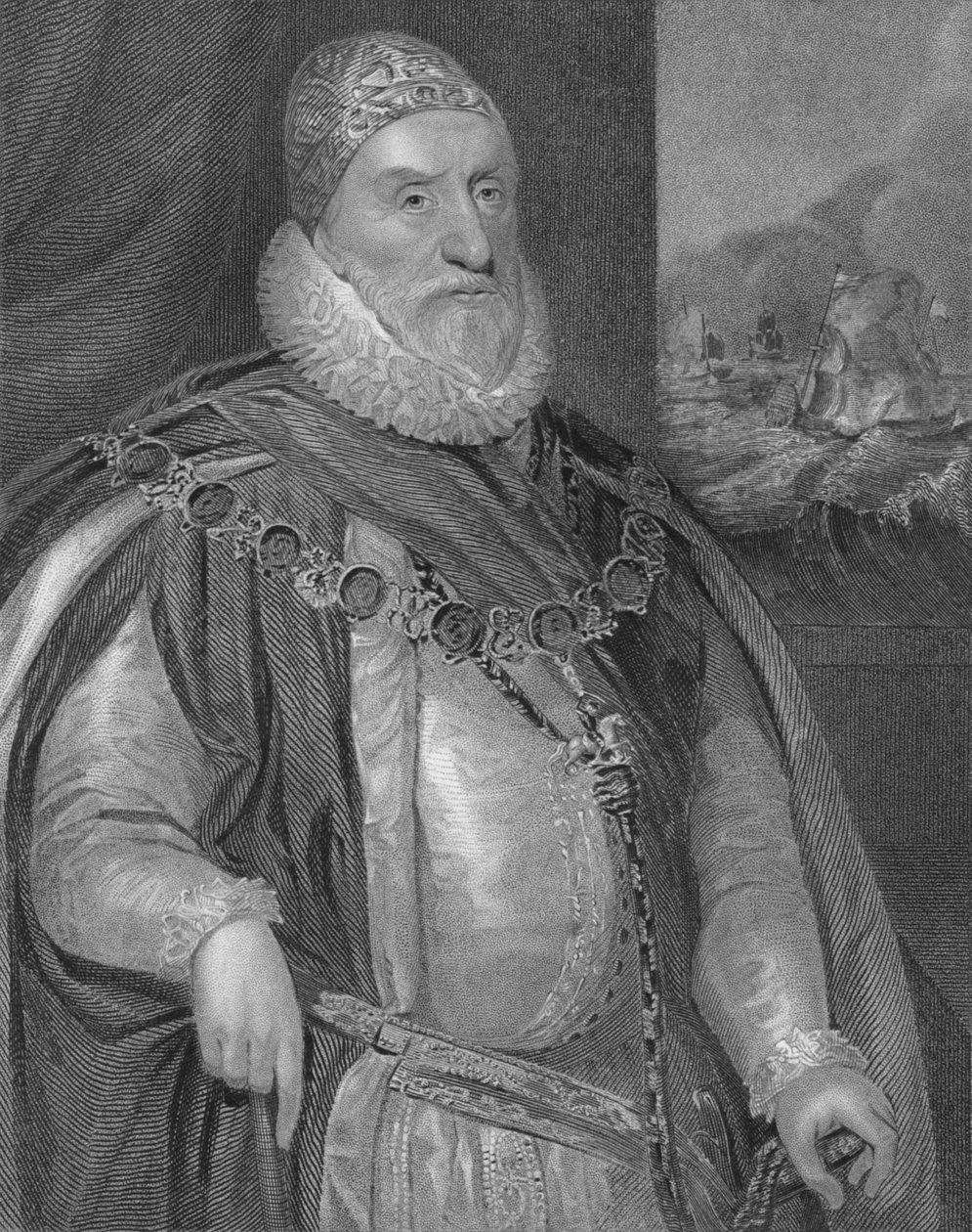 Charles Howard, første jarl av Nottingham, tidlig på midten av 1800-tallet. av H. Robinson