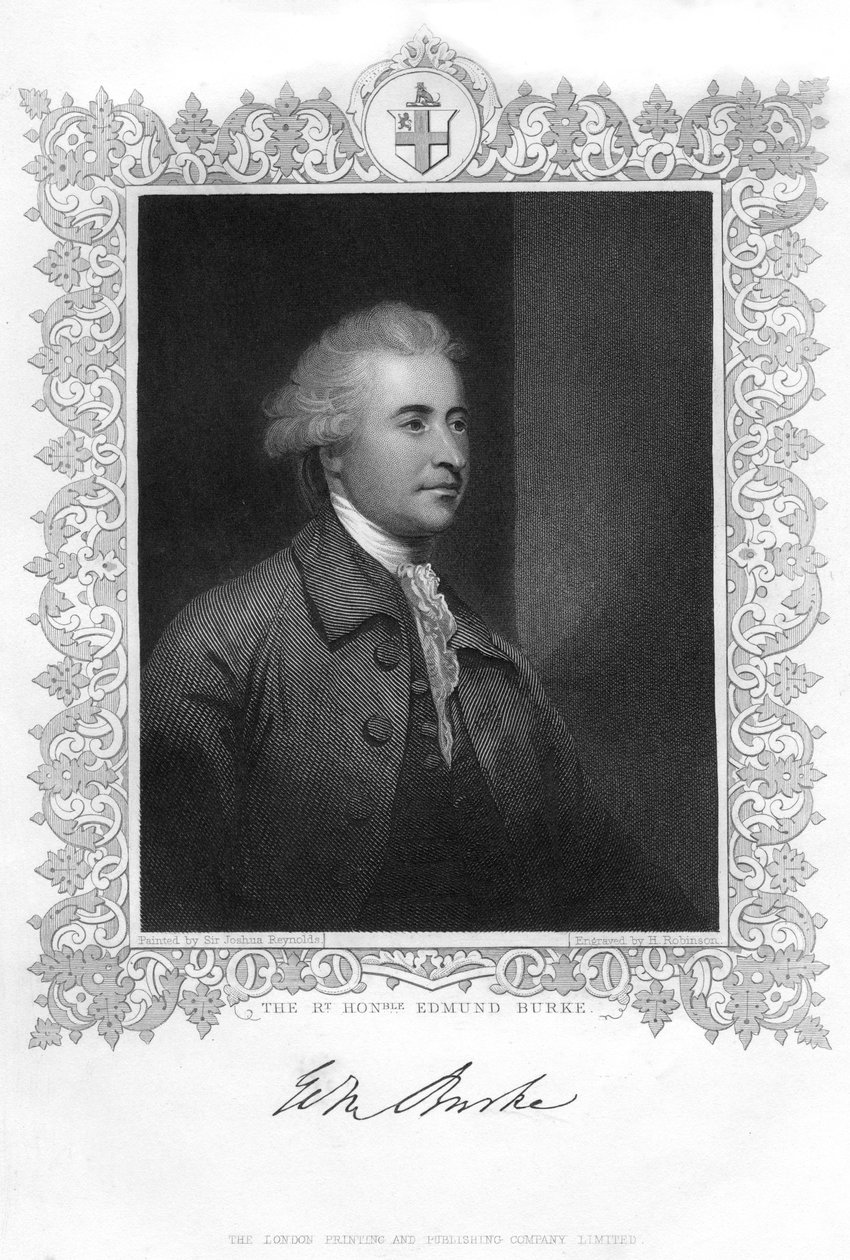 Edmund Burke , irsk statsmann, forfatter, orator, politisk teoretiker og filosof, 1800-tallet. av H. Robinson