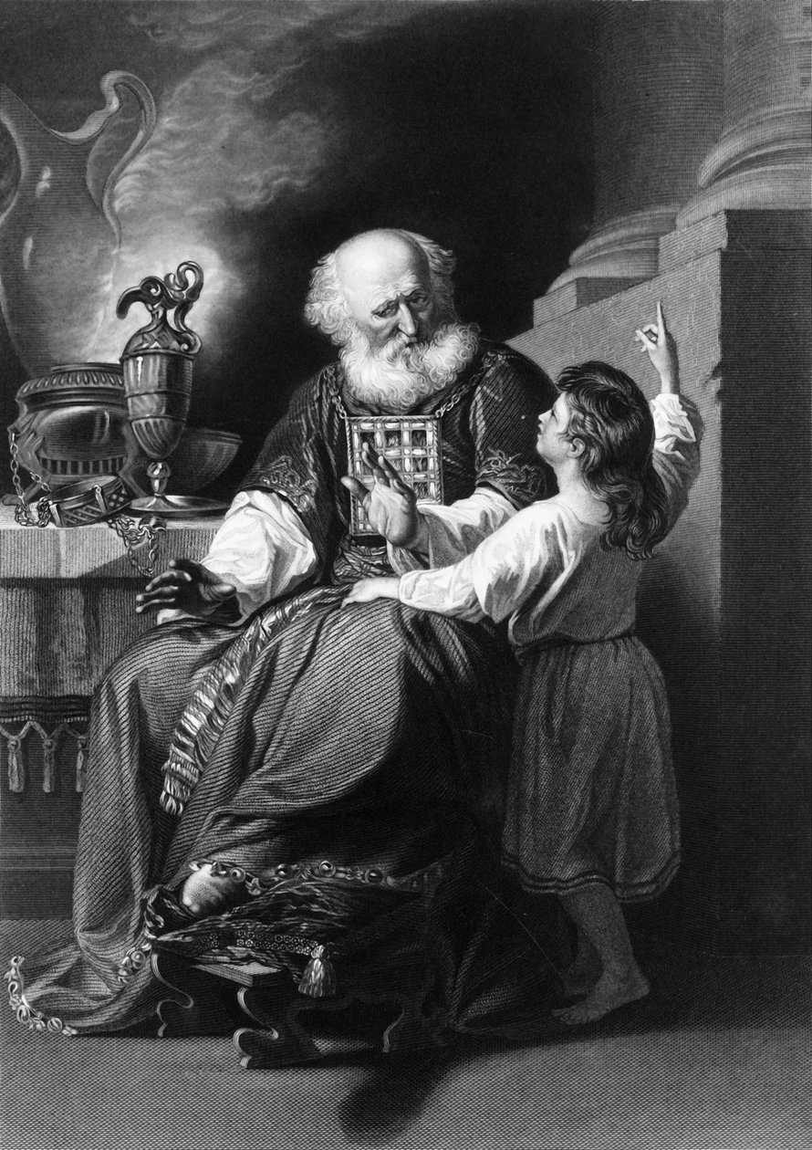 Eli skjønte at Herren hadde kalt barnet, 1800-tallet. av H. Robinson