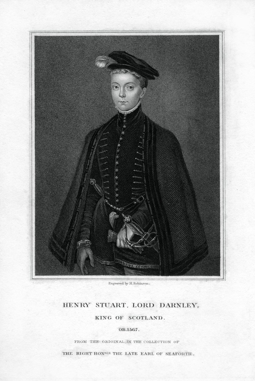 Henry Stuart, Lord Darnley, andre ektemann til Mary, Queen of Scots, 1800-tallet. av H. Robinson