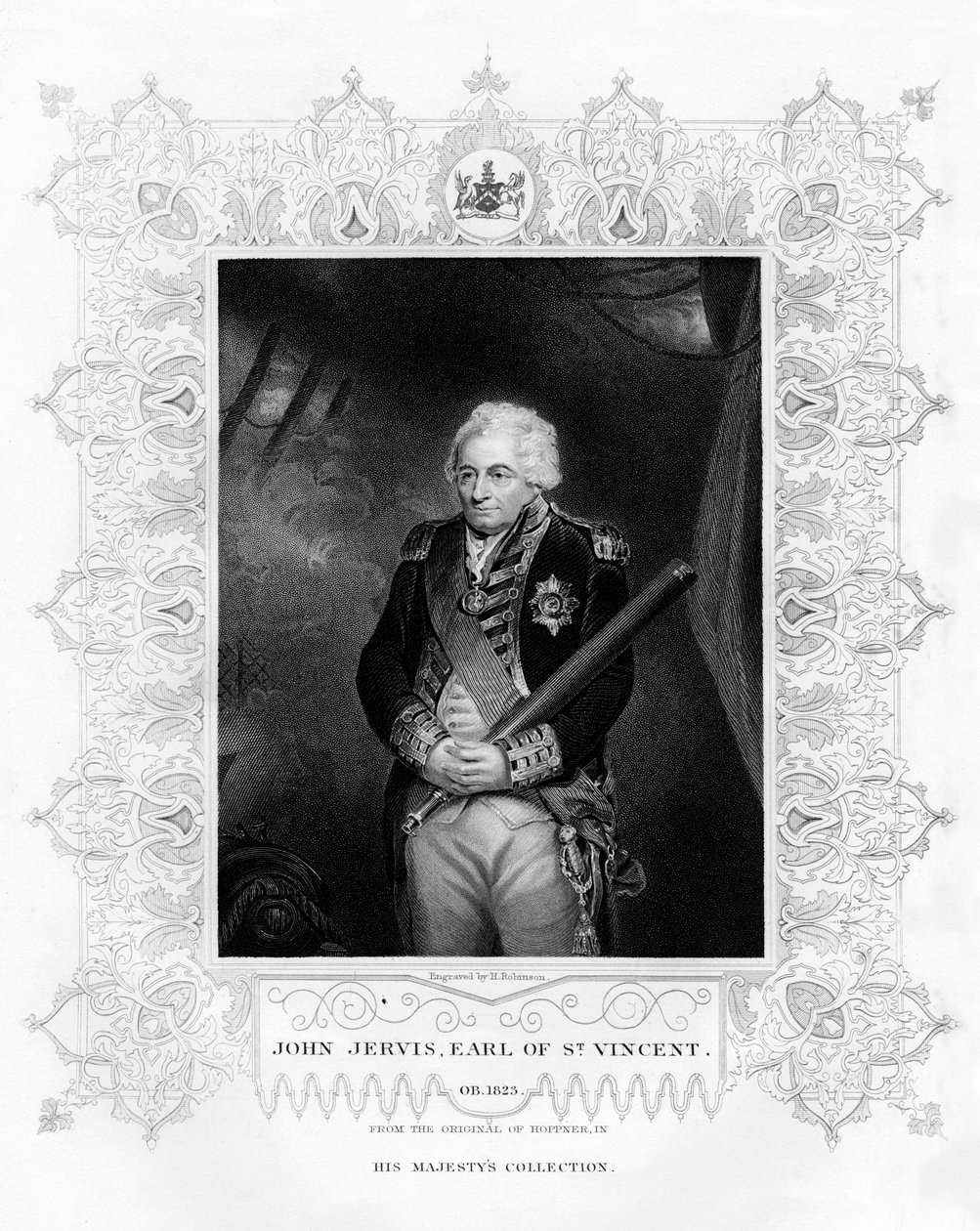 John Jervis, 1. jarl av St Vincent, admiral i Royal Navy, 1800-tallet. av H. Robinson