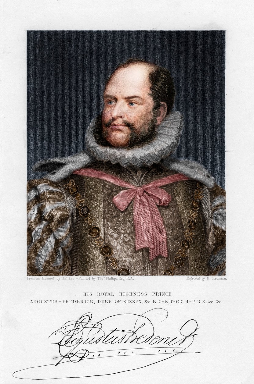 Prins Augustus Frederick, hertug av Sussex, 1800-tallet av H. Robinson