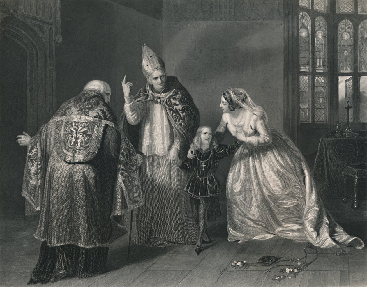 Dronning Elizabeth og hertugen av York. Kong Richard III, ca 1870 av H. Robinson