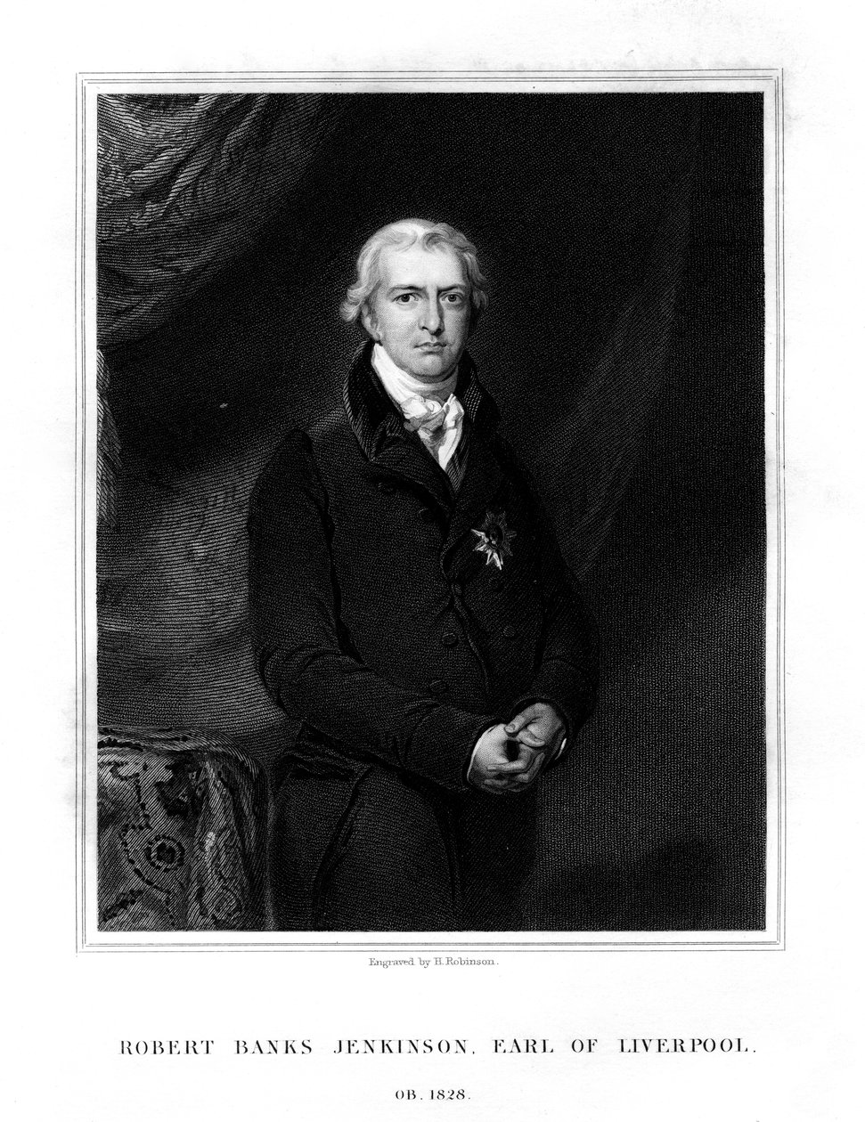 Robert Banks Jenkinson, 2. jarl av Liverpool, Storbritannias statsminister, 1834. av H. Robinson