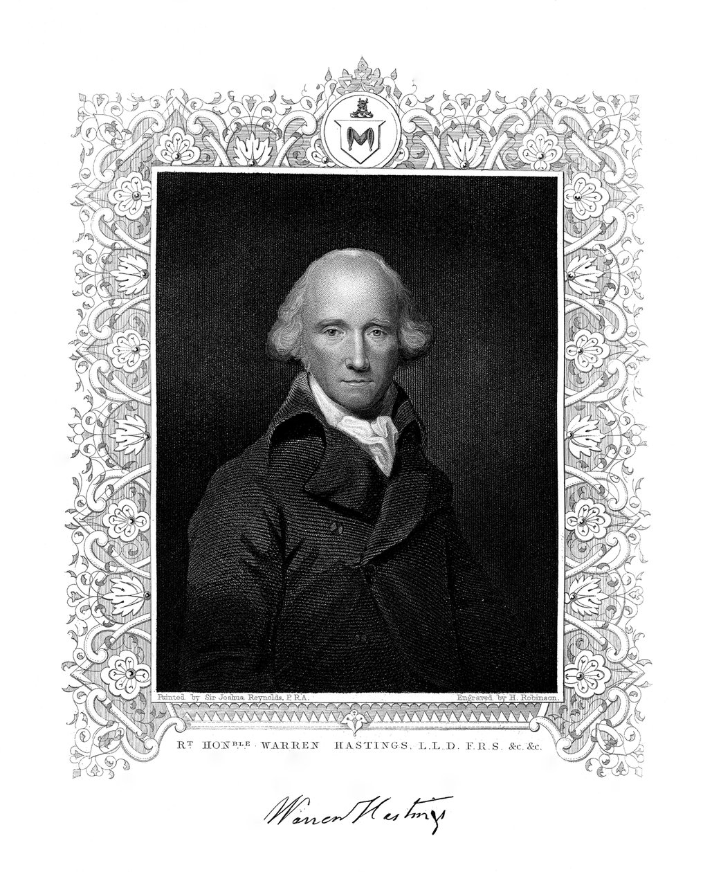 Warren Hastings, engelsk administrator i India, 1800-tallet. av H. Robinson