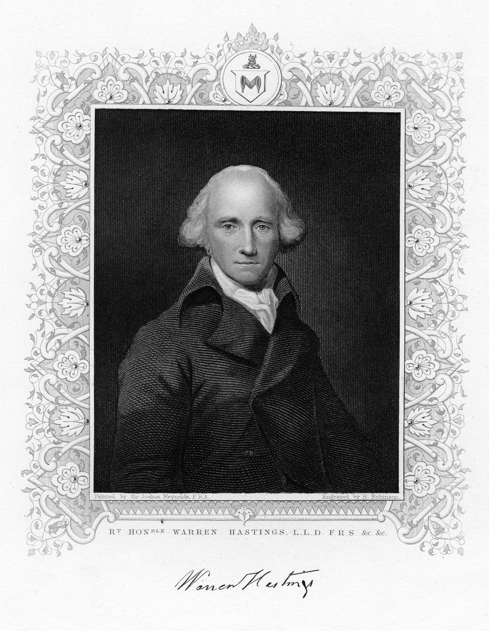 Warren Hastings, den første generalguvernøren i Britisk India, 1800-tallet. av H. Robinson
