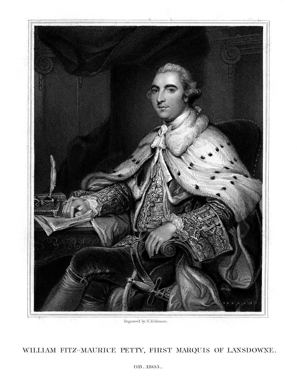 William Petty, 1st Marquess of Lansdowne, British Whig-statsmann, 1832. av H. Robinson