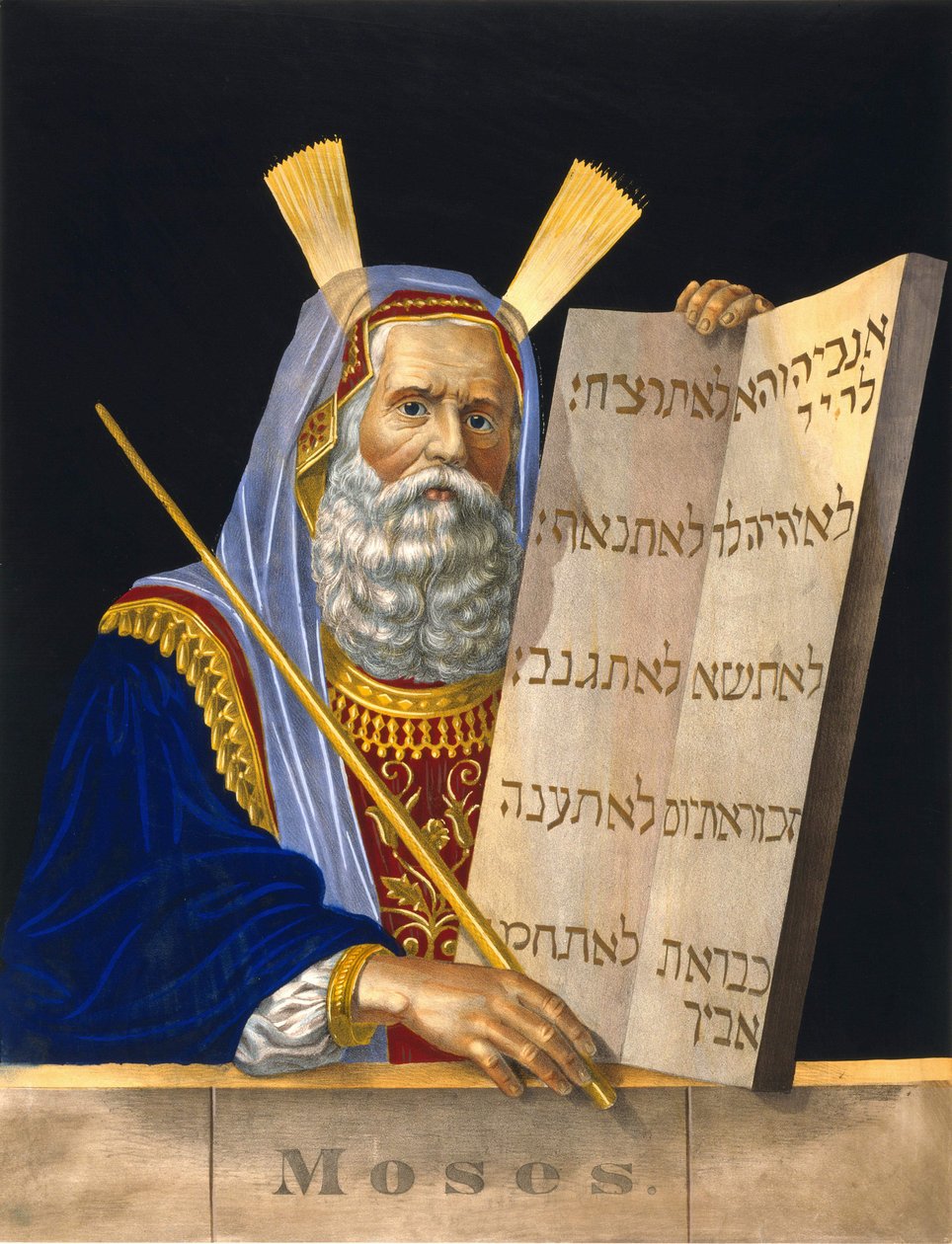 Moses holder lovens bord - syk. av H. Schile av H. Schile