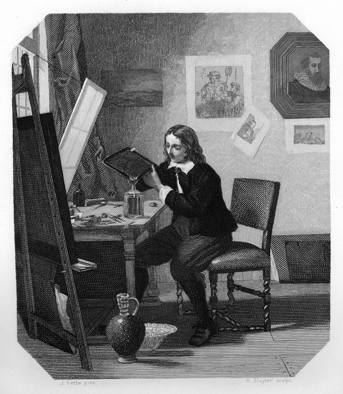 Cornelis Visscher, nederlandsk gravør fra 1600-tallet, c1870 av H. Sluyter