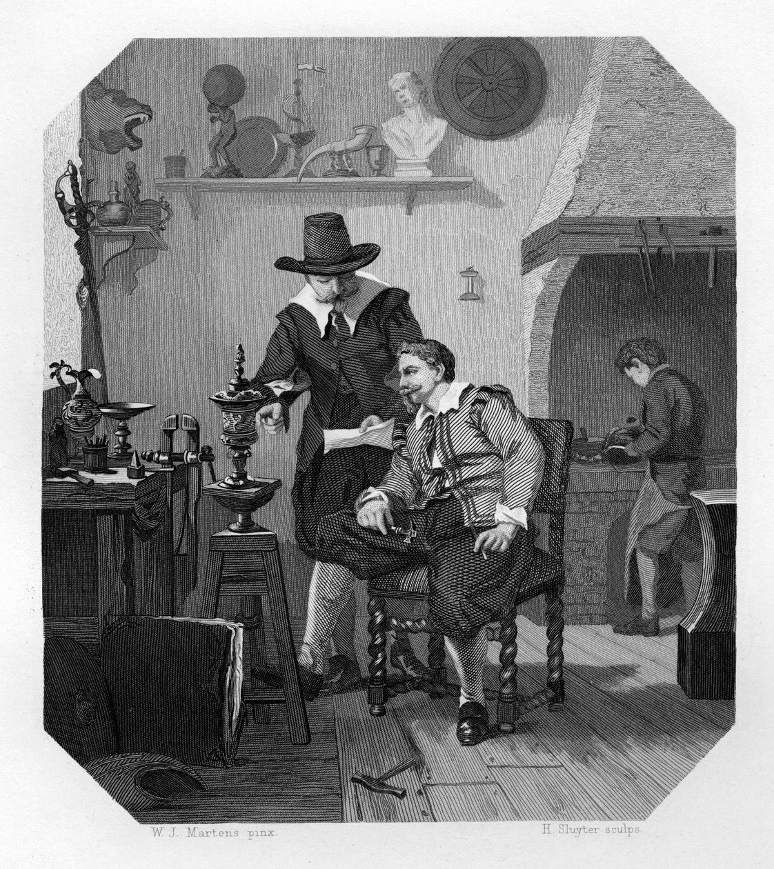 Paulus og Adam van Vianen, nederlandske sølvsmeder, c1870 av H. Sluyter