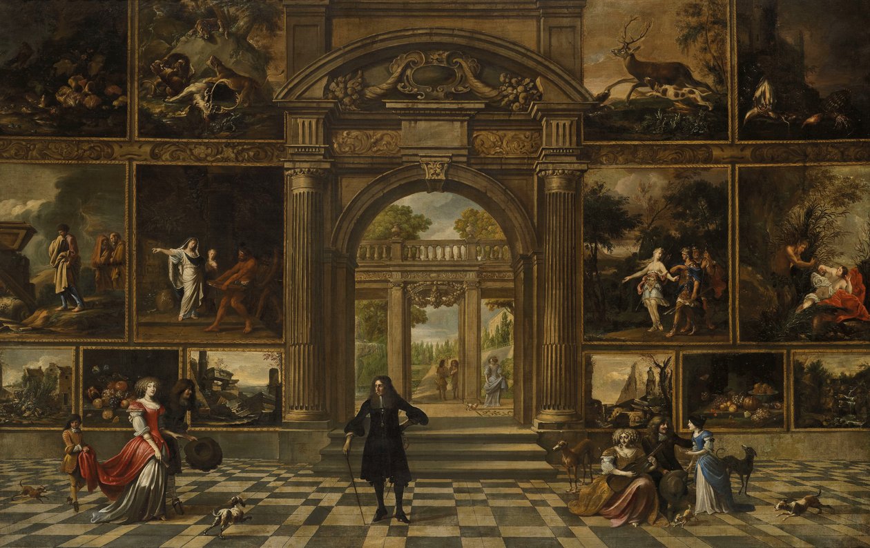 Interiøret i et bildegalleri (olje på lerret) av H. and Ehrenberg W. van Janssens