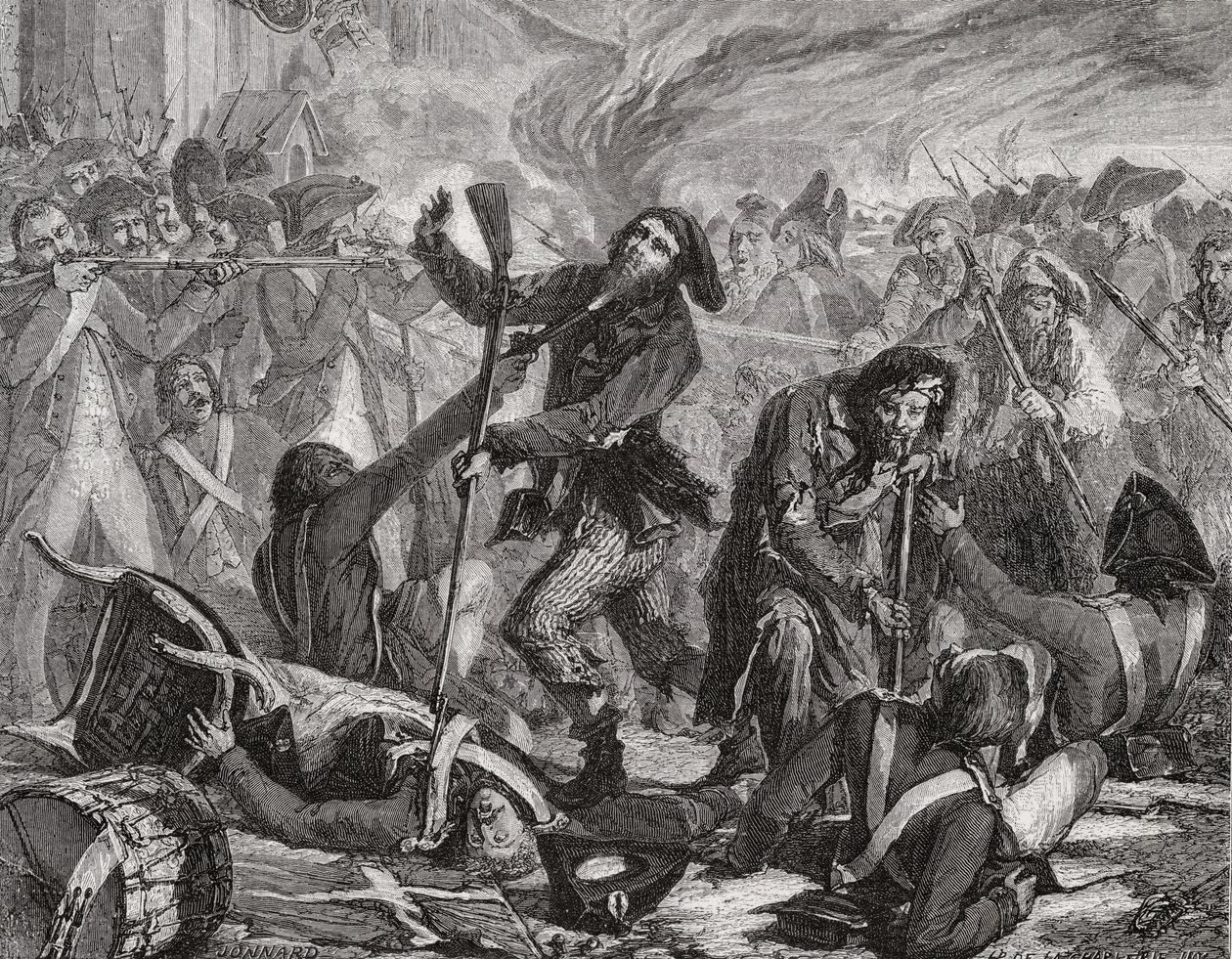 Massakren av den sveitsiske garde, 10. august 1792 av H. de la Charlerie