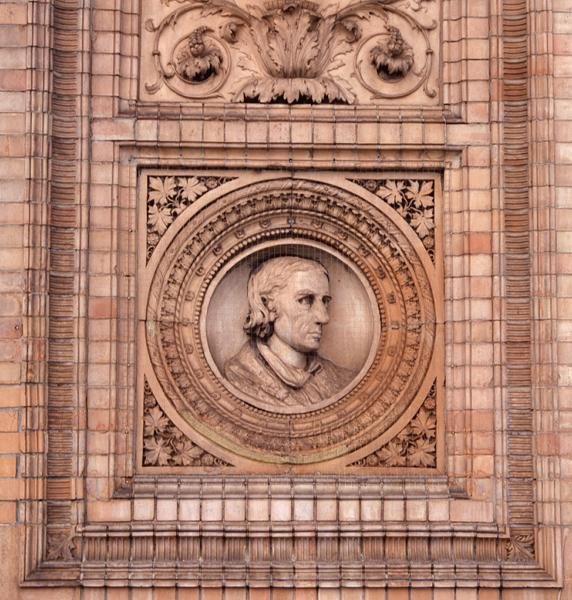 Detalj av fasaden til Hamburger Kunsthalle (bilde) av H. v. d. Schirrmacher G. T. and Erbe A. Hude