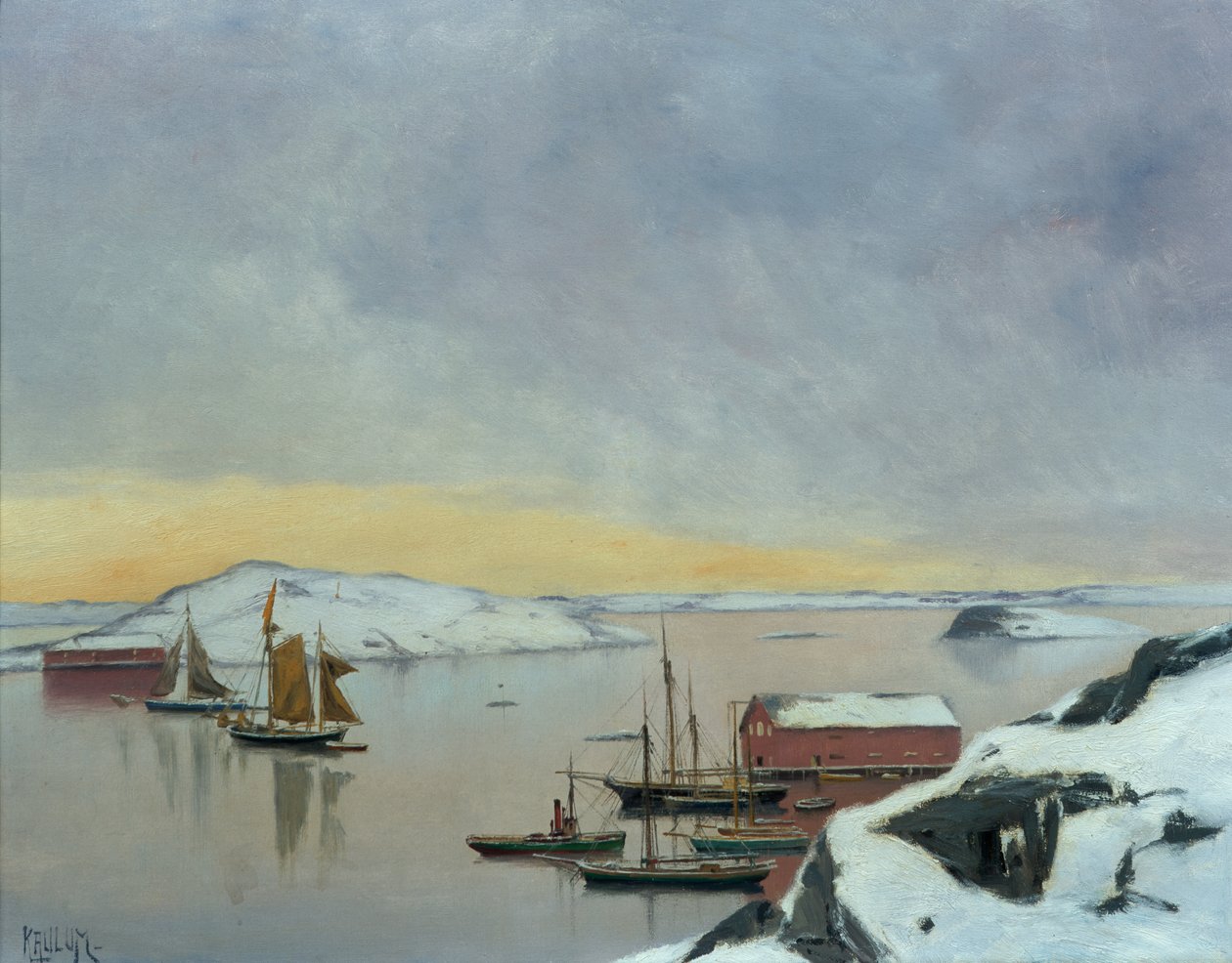 Båter i havnen av Haakon Kaulum