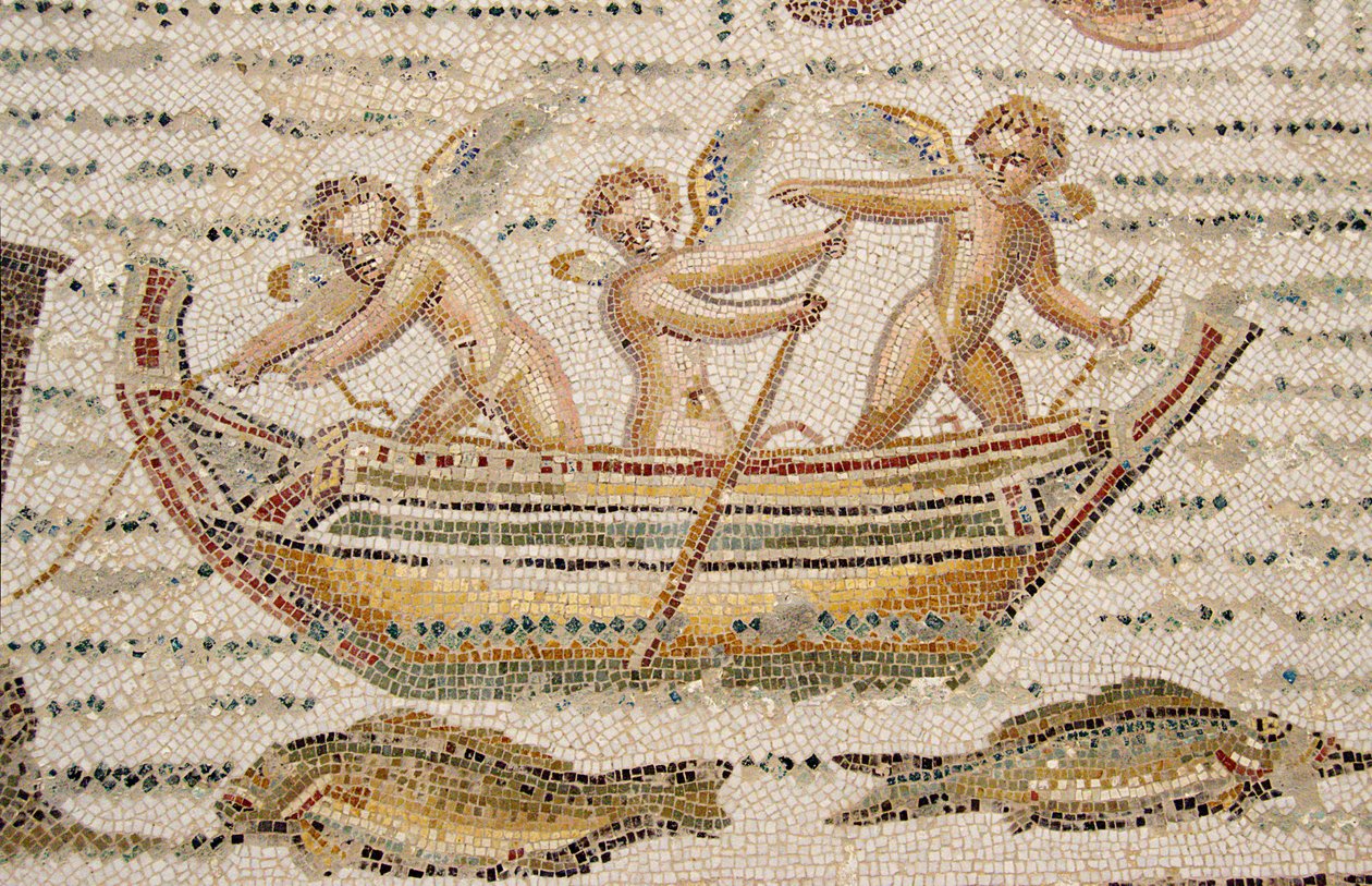 Romersk mosaikk på Lamta arkeologiske museum av Habib M’henni