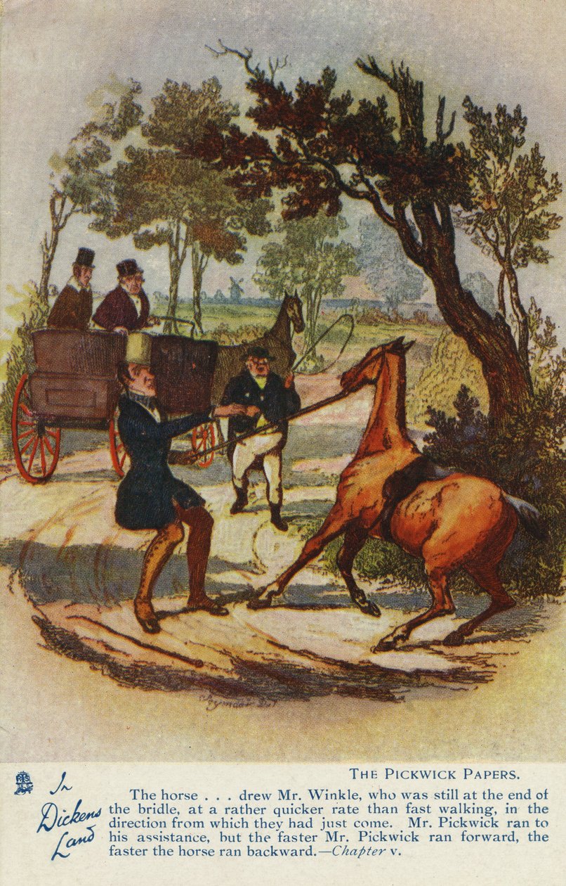 In Dickens Land - The Pickwick Papers Postcard, ca. 1905 av Hablot Knight Browne