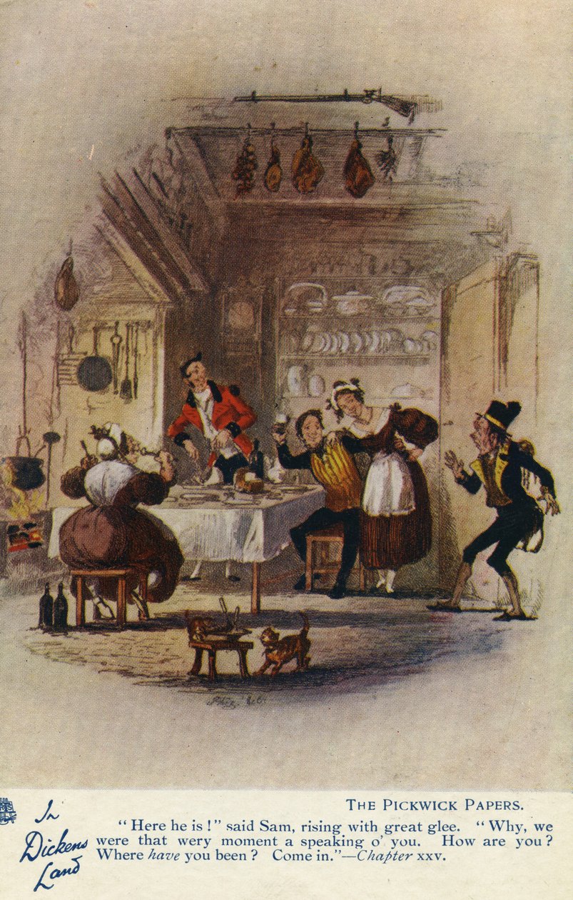 In Dickens Land - The Pickwick Papers Postcard, ca. 1905 av Hablot Knight Browne