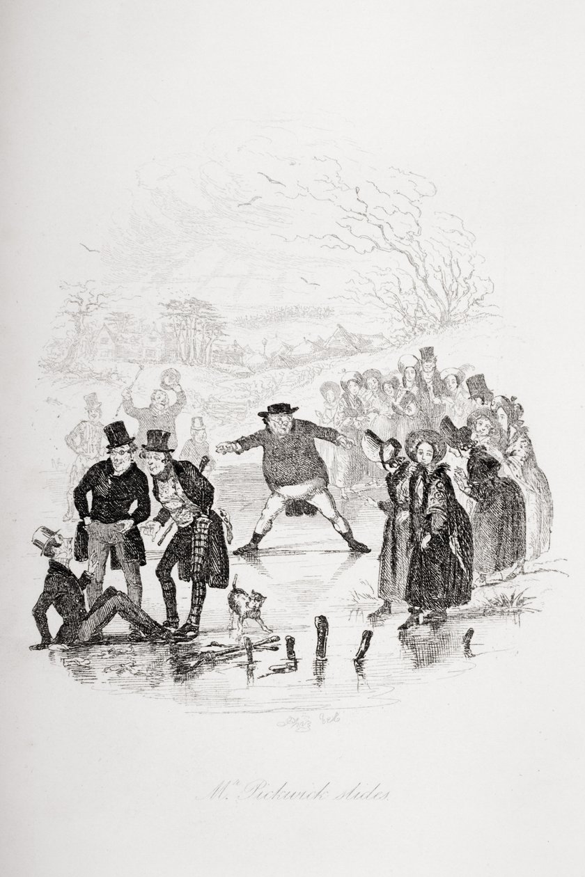 Mr. Pickwick lysbilder, illustrasjon fra `The Pickwick Papers