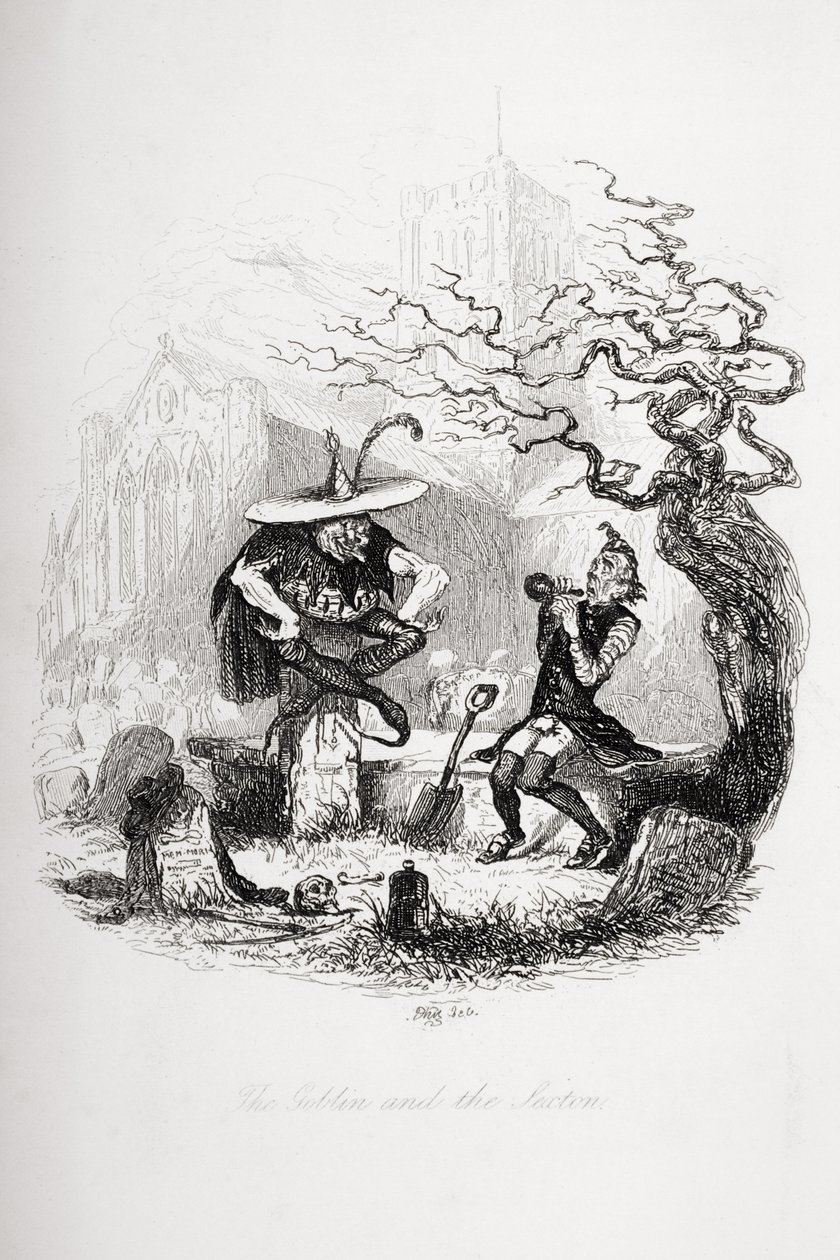 The Goblin and the Sexton, illustrasjon fra `The Pickwick Papers