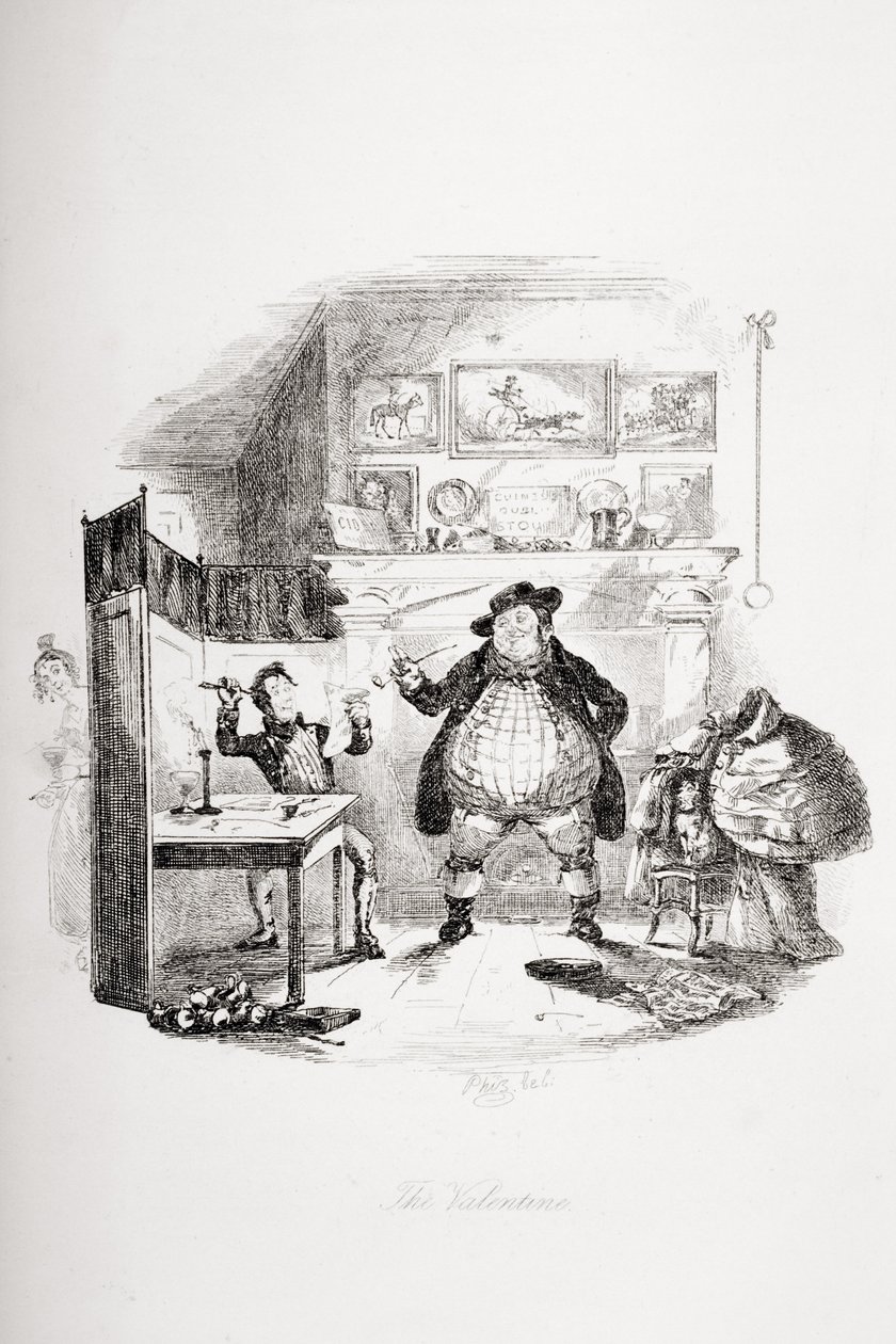 The Valentine, illustrasjon fra `The Pickwick Papers