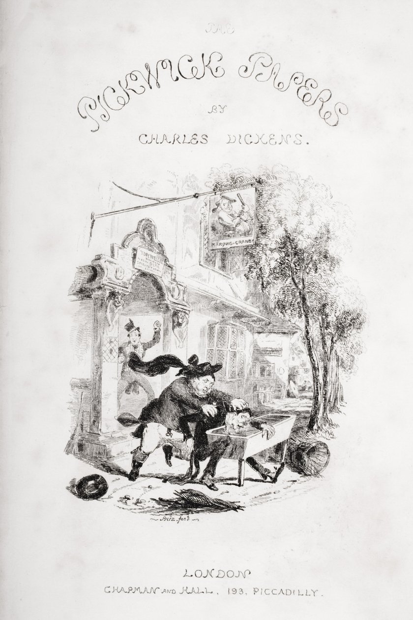 Tittelside, illustrasjon fra `The Pickwick Papers
