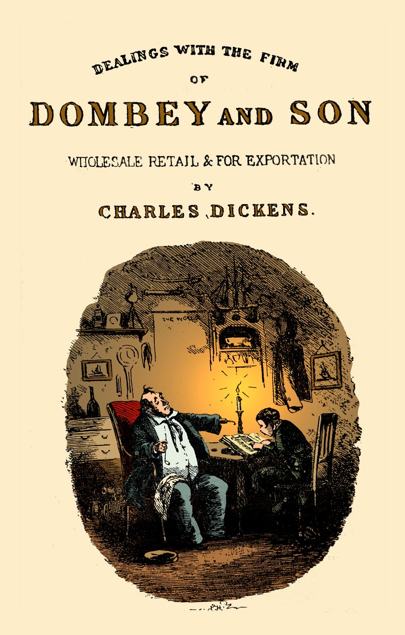 Dombey & Son av Charles Dickens. Tittelside av Hablot Knight Browne