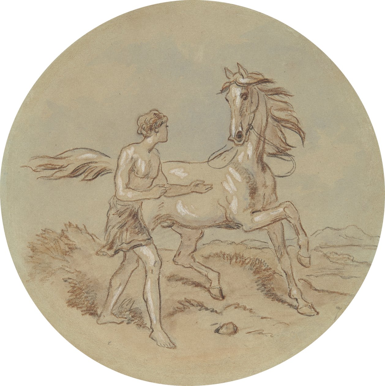 En av atten design for en serie plater som illustrerer Venus og Adonis av Hablot Knight Browne
