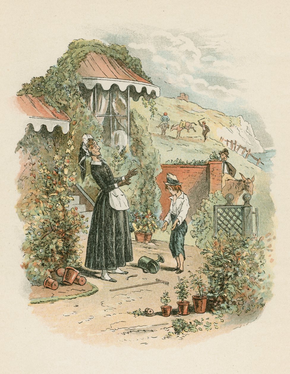 Scene fra David Copperfield av Charles Dickens, 1849-1850 av Hablot Knight Browne