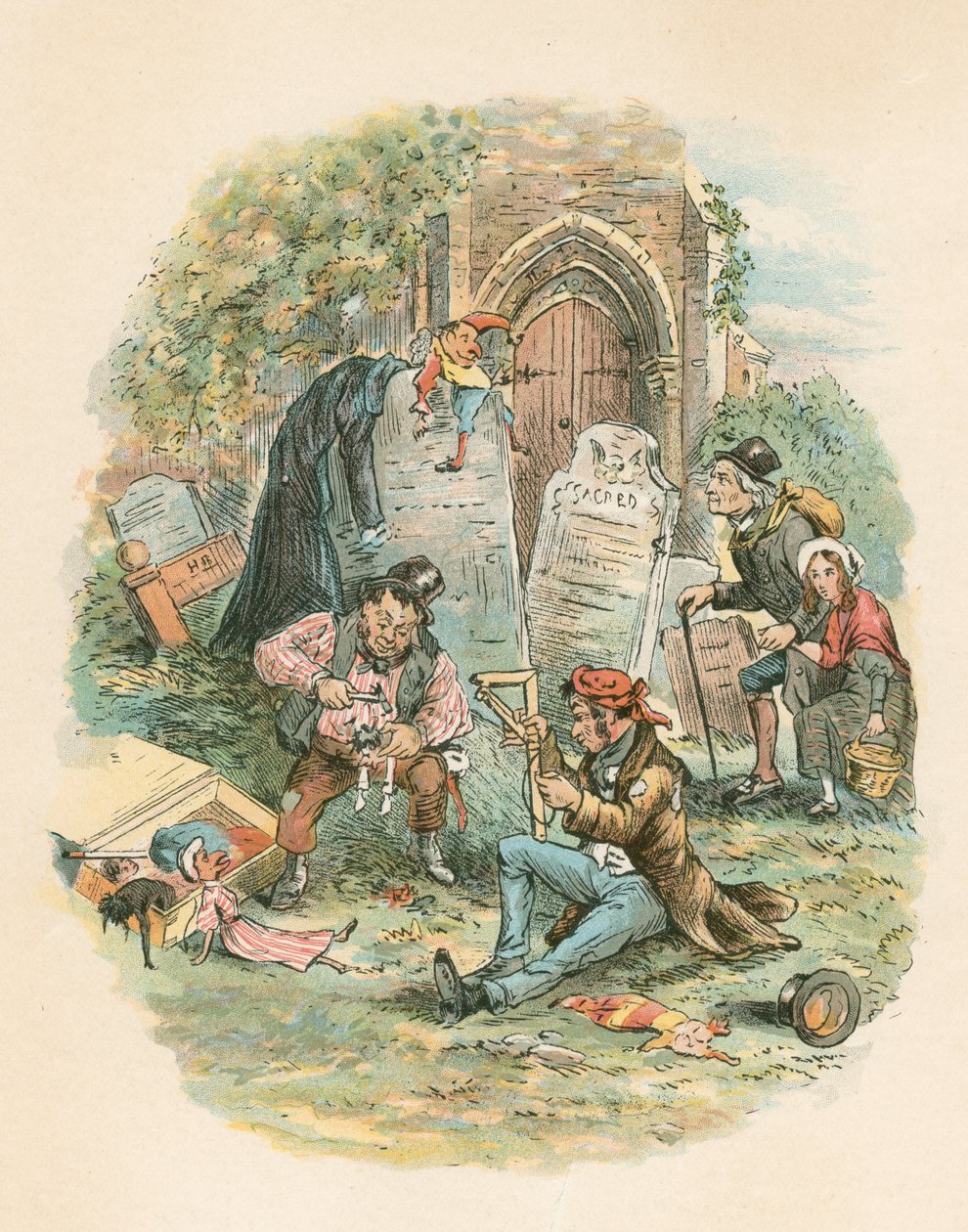 Scene fra The Old Curiosity Shop av Charles Dickens, 1841 av Hablot Knight Browne