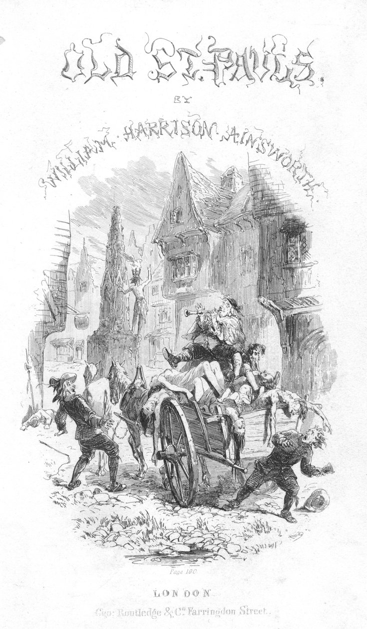 Tittelside til Old Saint Pauls av William Harrison Ainsworth, 1855 av Hablot Knight Browne