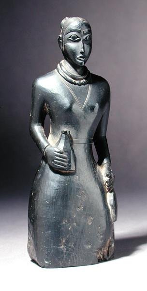 Figur av en europeisk kvinne, ca. 1840 (argillitt) av Haida