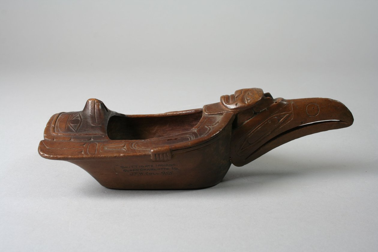 Raven Bowl, ca. 1870 (tre og maling) av Haida