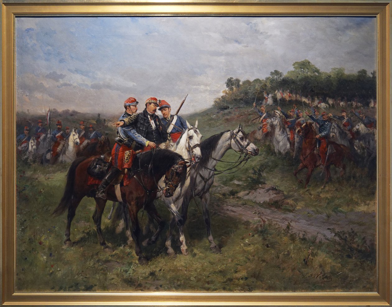 General Jean Auguste Margueritte dødelig skadet i Floing, slutten av 1800-tallet (olje på lerret) av Hales Alexander Walker
