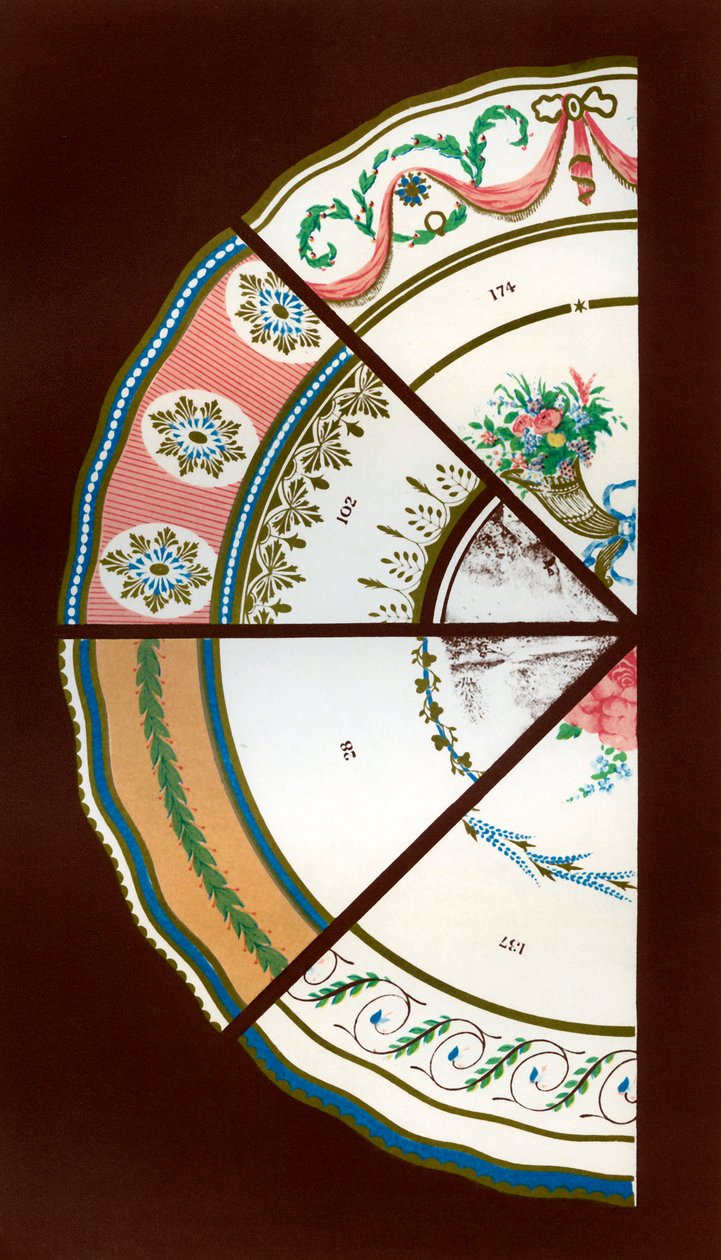 Derbymønstre for middags- og desserttjenester, 1876. av Hall and England
