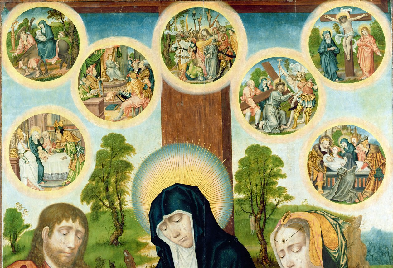 The Lamentation of the Dead Christ, ca. 1520 (detalj) (se 150818 og 150819) av Hamburg Master