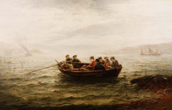 Going to Church by Way of the Lock (olje på lerret) av Hamilton Macallum