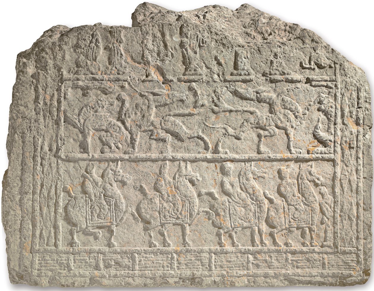 Sjeldent stort gravrelieff av Han Dynasty Chinese School