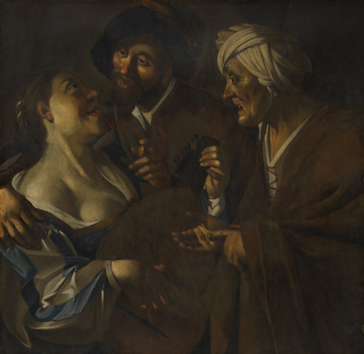 Procuress, forfalskning etter Dirck van Baburen (ca. 1595–1624), ca. 1930-45 (olje på lerret) av Han van Meegeren